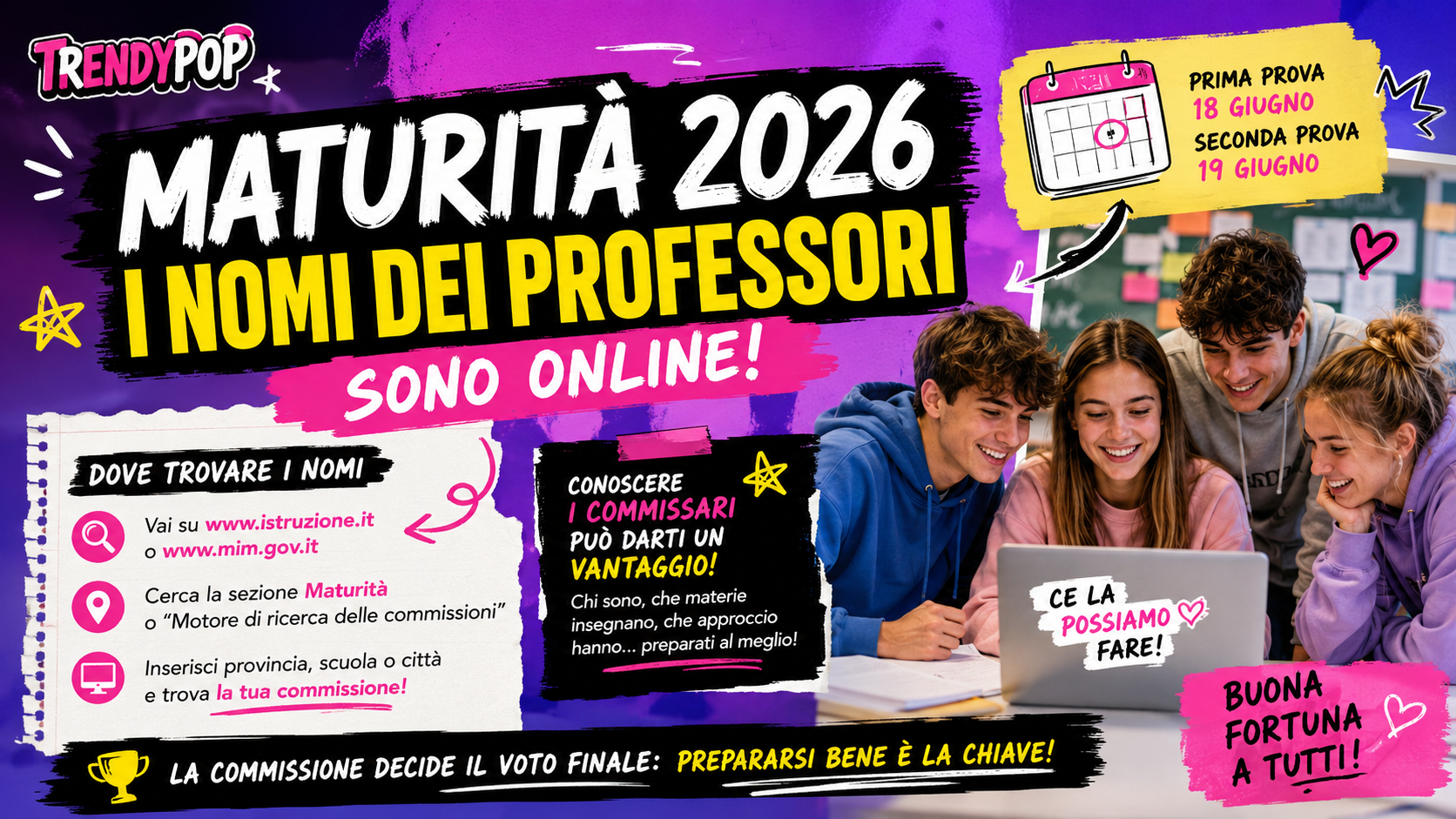 Maturità 2026: online i nomi delle commissioni
